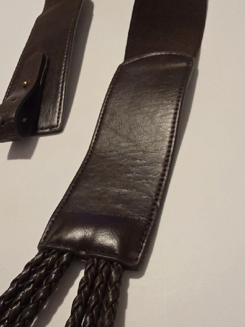 New York & Company Braided Elastic Belt in Dark Brown